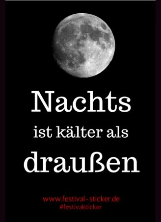 Sticker: Nachts ist es kälter als draußen